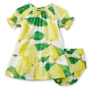 NWT Tea Collection Baby Puff Sleeve Dress: Guava-Go-Go in Yellow 2T